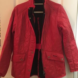 Barbour Calvary Polarquilt Jacket Red Size 8